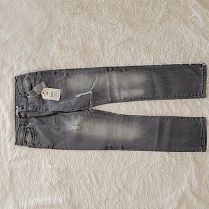 Original Marines Denim Boys Light Gray Straight Leg Distressed Jeans Size 12/13